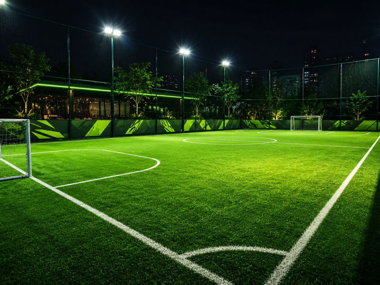 Spodium turf ground under night lights